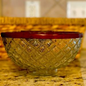 Vintage Cut Glass Crystal Bowl 1960s